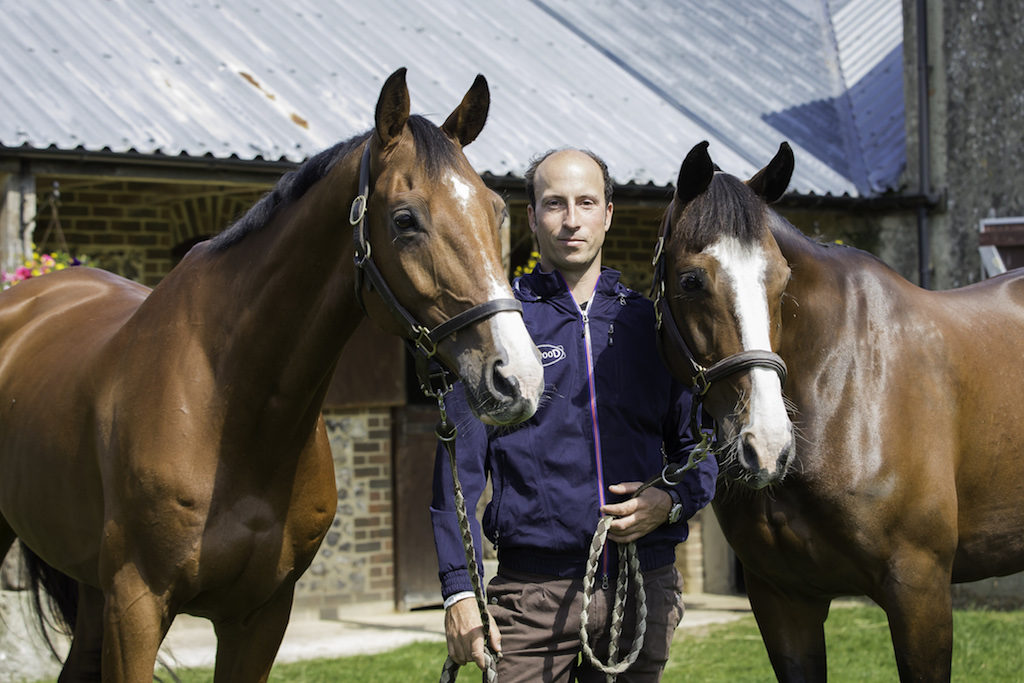 Tim with Ringwood Skyboy (left), a useful backup horse, and Wekso (right) (Image: Libby Law)