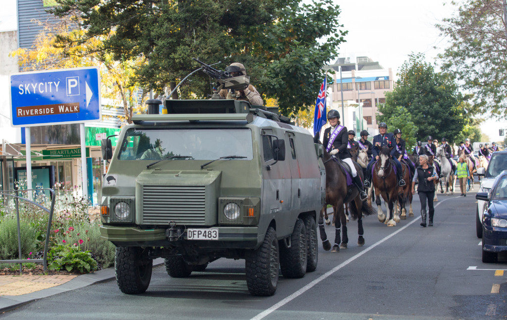 Armoured truck leading the War Horse March. Photo Paula Stuart