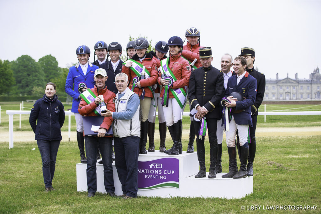 It was Germany one, Australia two and France three in the FEI Nations Cup (Image: Libby Law)