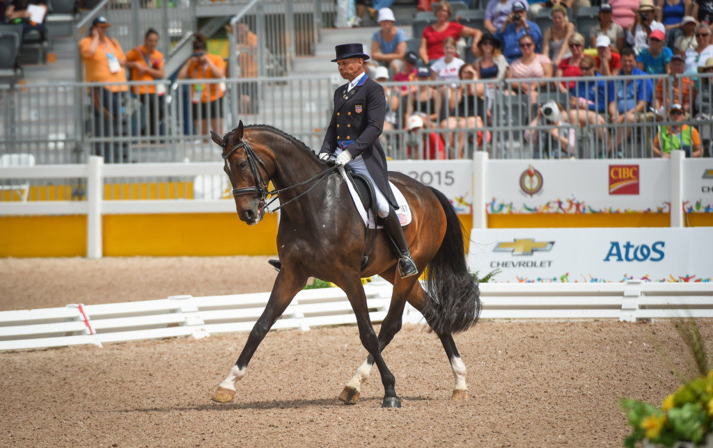 Steffen Peters (USA) and Legolas 92 at the OLG Caledon Pan Am Equestrian Park during the Toronto 2015 Pan American Games in Caledon, Ontario, Canada. (Image: StockImageServices.com)