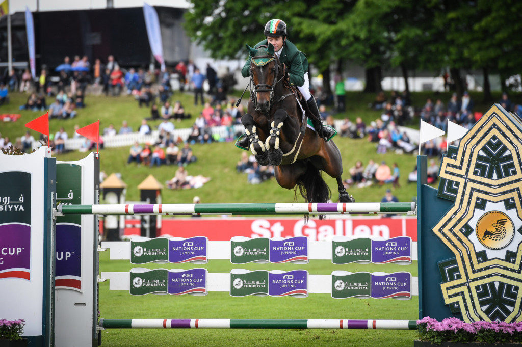 Cian O'Connor riding Good Luck for Ireland (winners) Pic Katja Stuppia