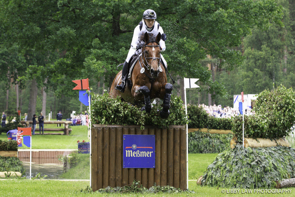 Ingrid Klimke on Horseware Hale Bob is into second place in the CIC3* class. (Image: Libby Law)