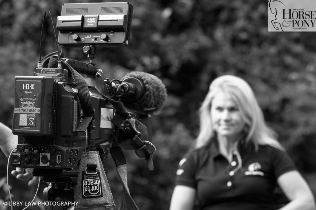 Jonelle Price speaks with News Hub: 2016 Rio Olympic Games: Team New Zealand Equestrian Eventing Team and Individual Dressage representative announcement: The Bear, Hungerford, United Kingdom (Monday 27 June) CREDIT: Libby Law COPYRIGHT: LIBBY LAW PHOTOGRAPHY