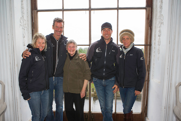 Here at a team photo shoot: Jonelle and her childhood Idol, Sir Mark Todd, are now firm friends (Image: Libby Law)