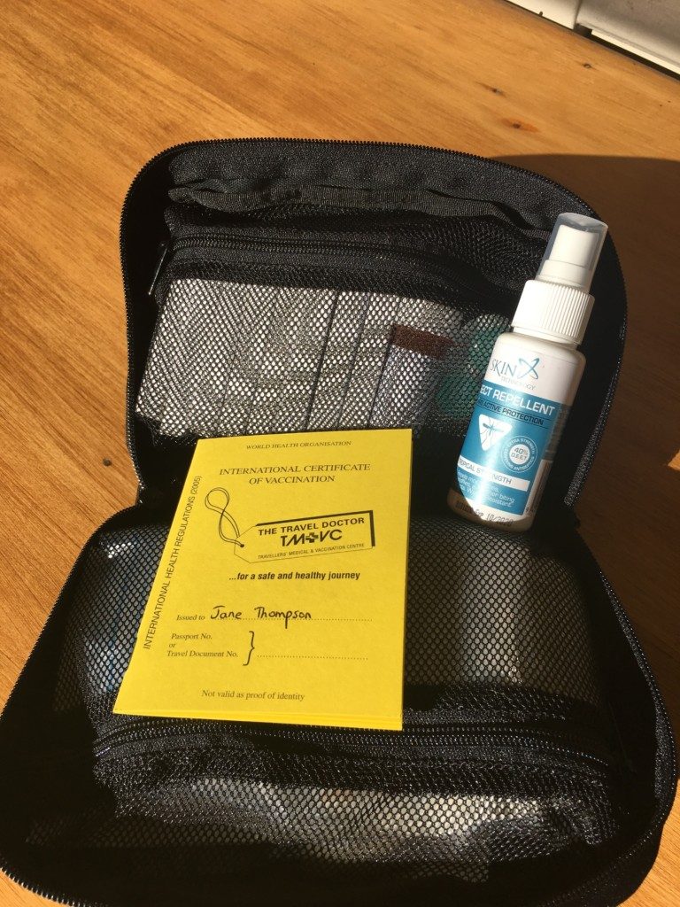 Comprehensive medical kit, with just one of the many insect repellents