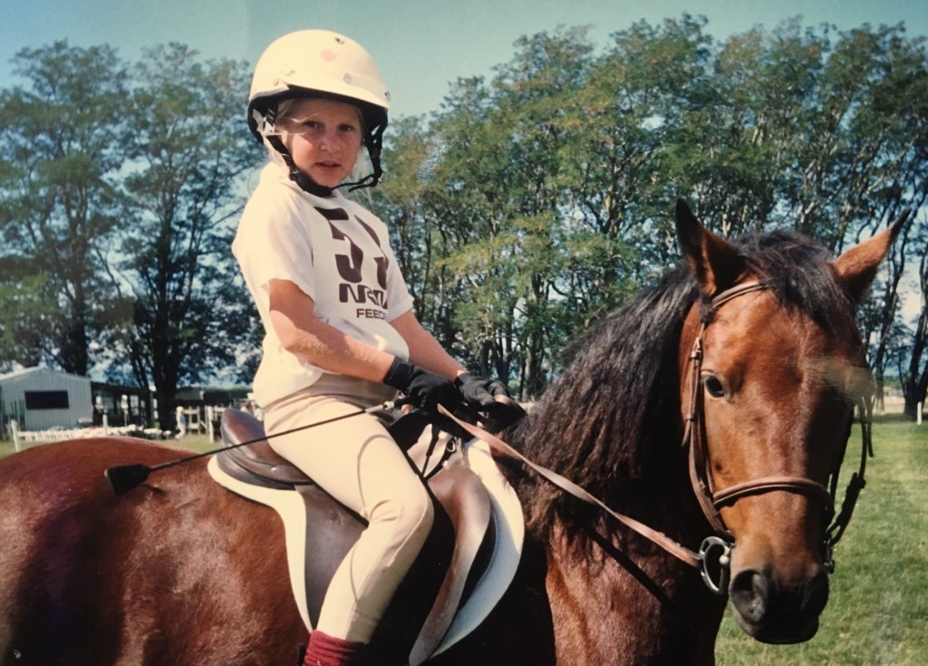 Jonelle on her first pony, Dom