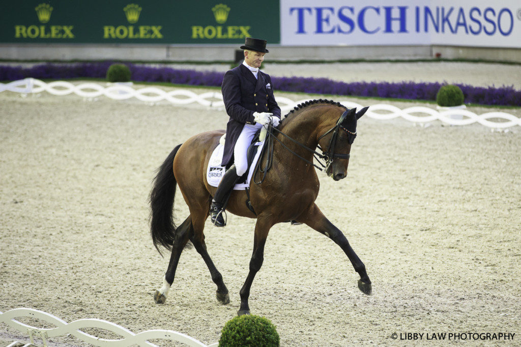 Germany's Hubertus Schmidt wins the Havens Pferdefutter-Preis: GrandPrix CDI: at Aachen. (Image: Libby Law)