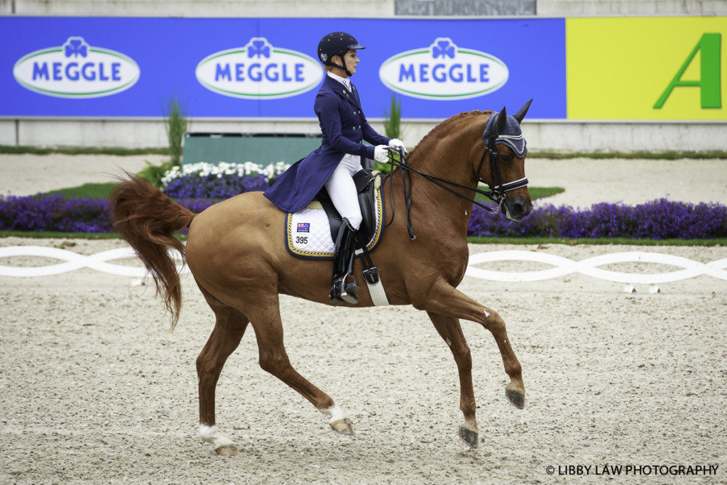 New Zealand's Julie Brougham on Vom Feinsten performing in the Aachen GrandPrix CDI where they finished 19th. (Image: Libby Law) 