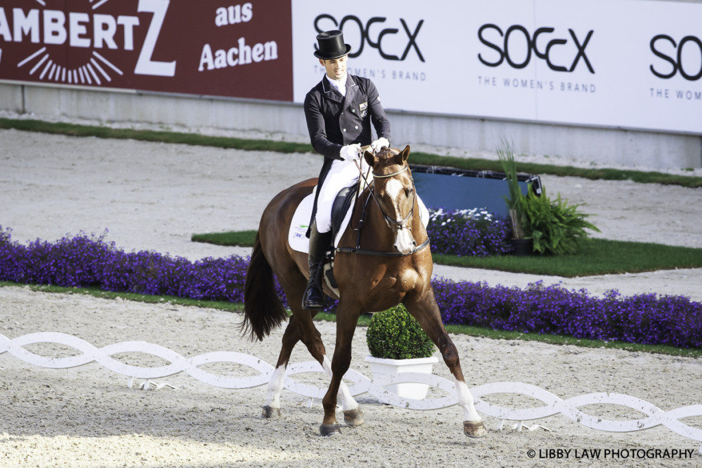 Jonathan Paget on Clifton Signature in the dressage arena (Image: Libby Law)
