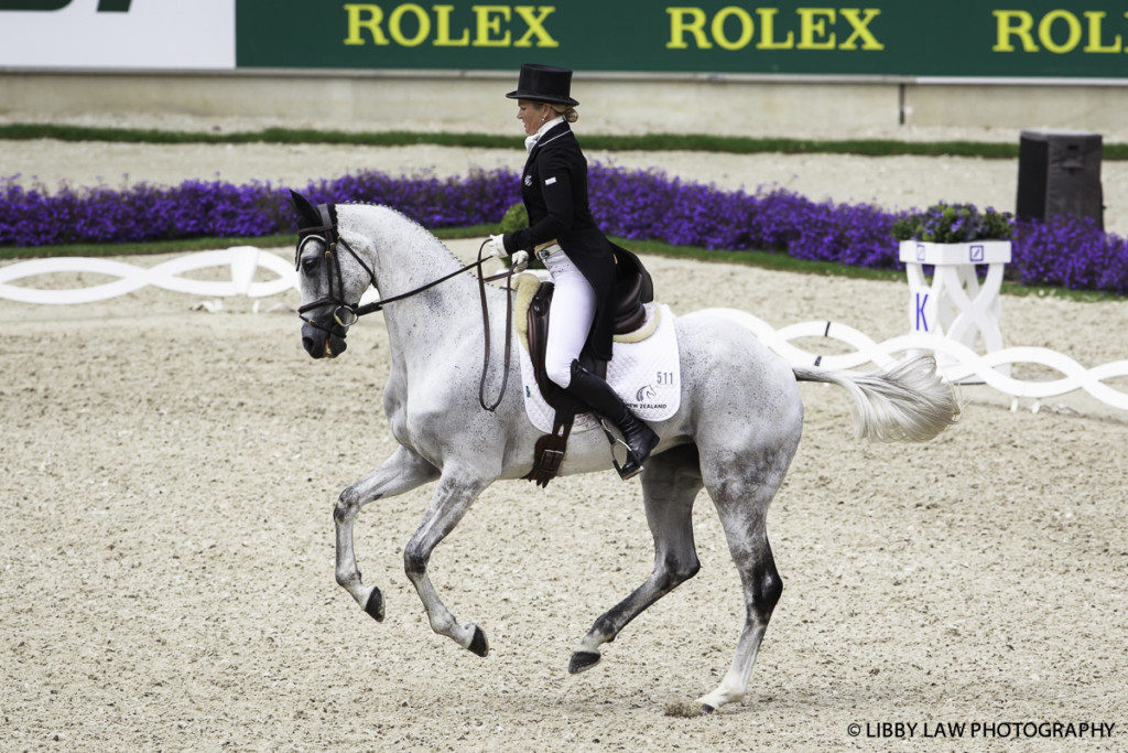 Jonelle Price did a lovely test on Faerie Dianimo to sit in second place after this first phase. (Image: Libby Law)