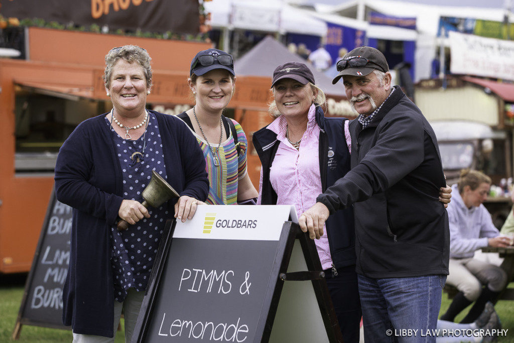 Lots of kiwis at Barbury, some of them frequenting the Pimms tent! The Christies and Boyces look like they are having fun! (Image: Libby Law)