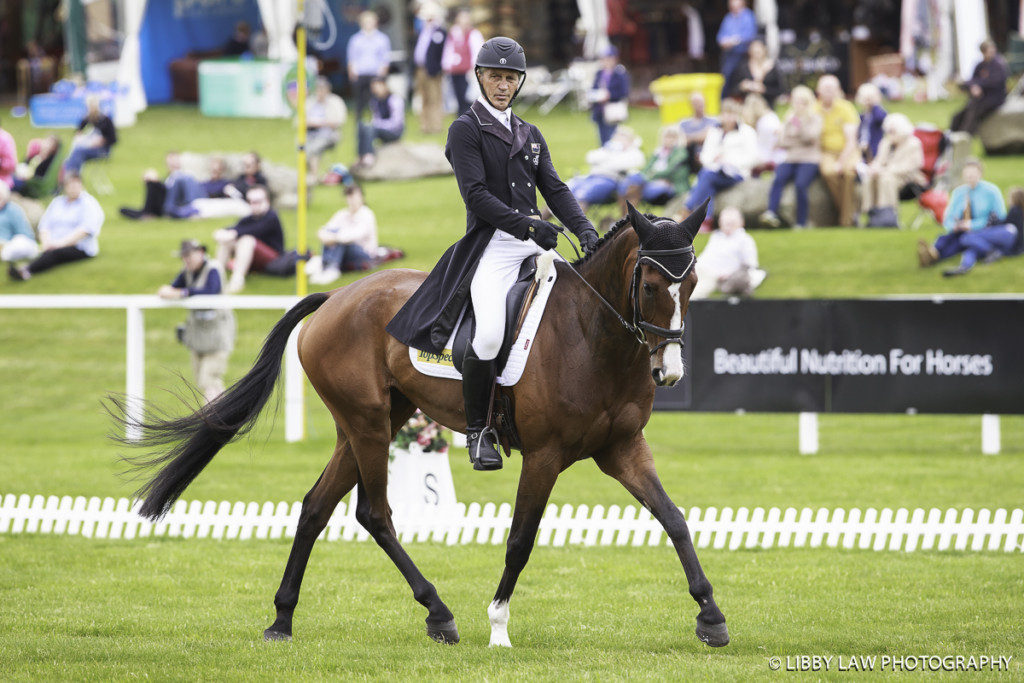 Andrew Nicholson and the lovely Jet Set IV in the CIC3* dressage where they are in 17th place. (Image: Libby Law)