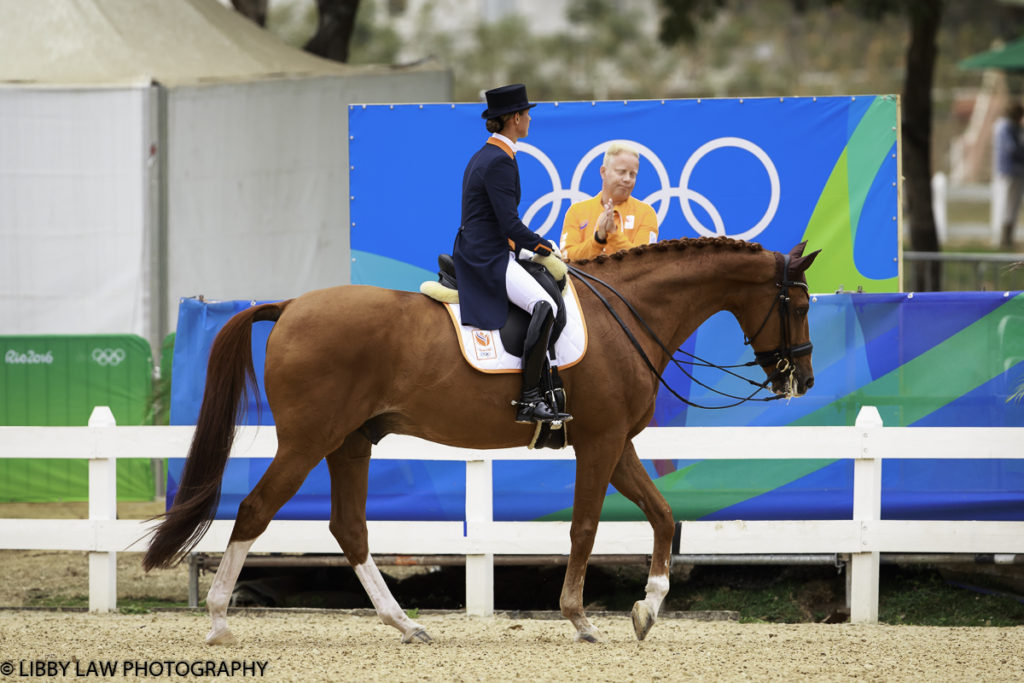 Adelinde and Parzival leave the arena after retiring: Rio is over for them (Image: Libby Law)