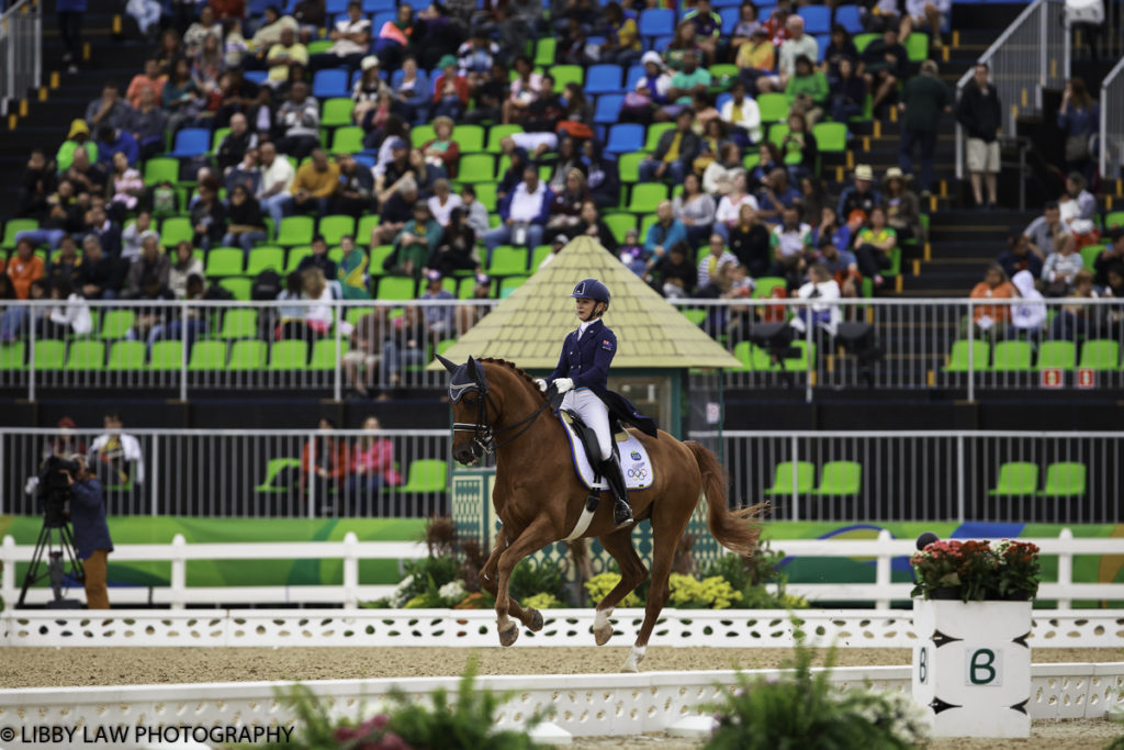 Julie was thrilled with her horse and their performance, though a few more marks would have been nice! (Image: Libby Law)