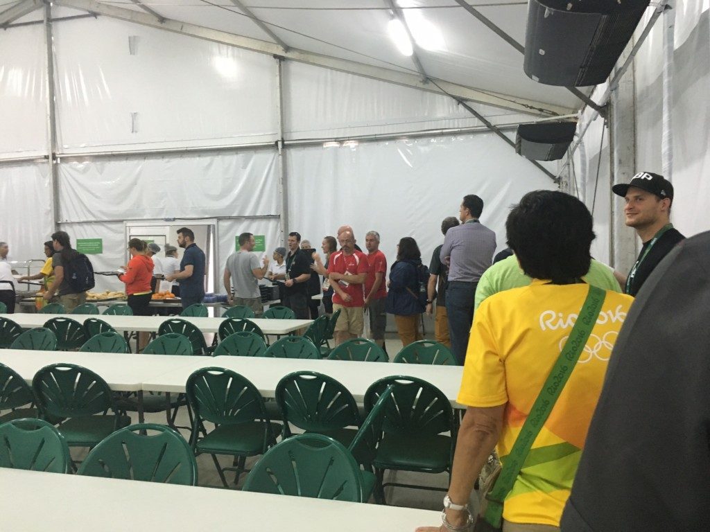 Bit of a queue for breakfast at Deodoro Village - in fact queues are part of Olympic life...