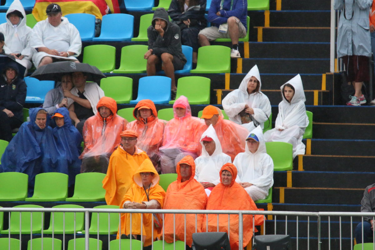 There were plenty of empty seats yesterday but these spectators were ready for any rain. I'm sure there will be more people on hand today to watch the famous Valegro! 