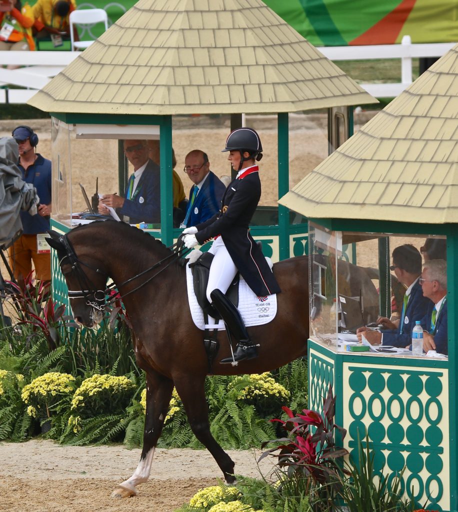 Charlotte Dujardin on Valegro going into the arena (Image: Jane Thompson)