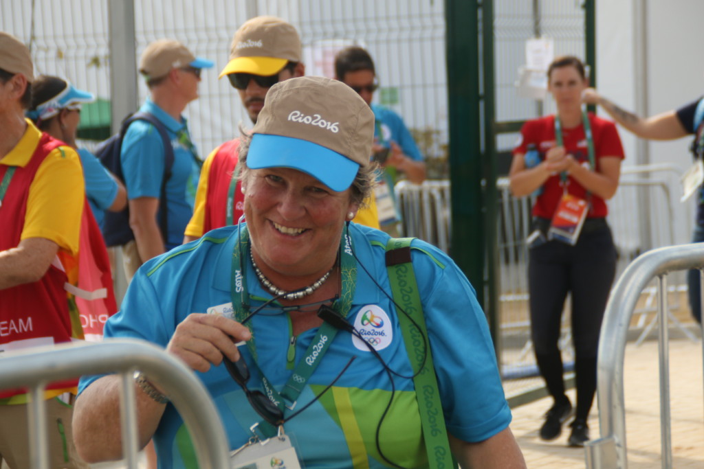 Helen Christie on duty as a steward at the Rio Olympics (Image: Jane Thompson) 