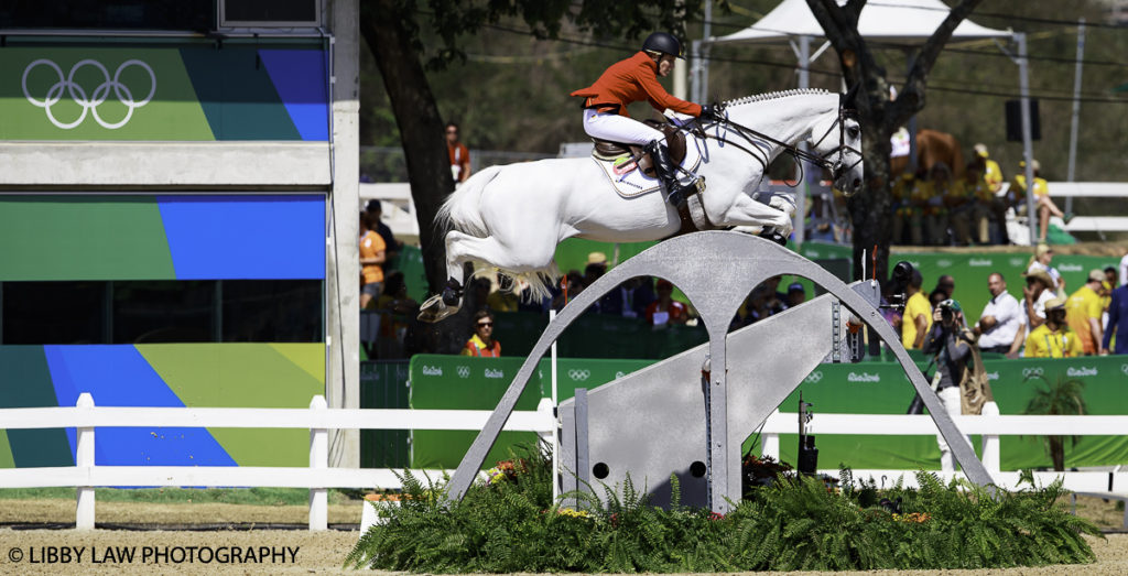 GER-Meridith Michaels-Beerbaum rides Fibonacci in the Team Final for Equestrian Jumping. Rio 2016 Olympic Games, Centro Olímpico de Hipismo, Rio de Janeiro, Brazil. Wednesday 17 August. Copyright photo: Libby Law Photographyh