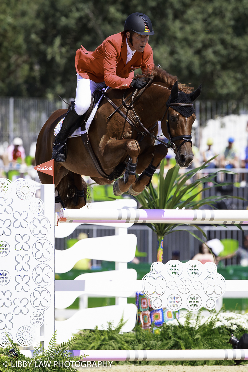 Ludger Beerbaum on Casello, part of the Bronze medal winning German team (Image: Libby Law)