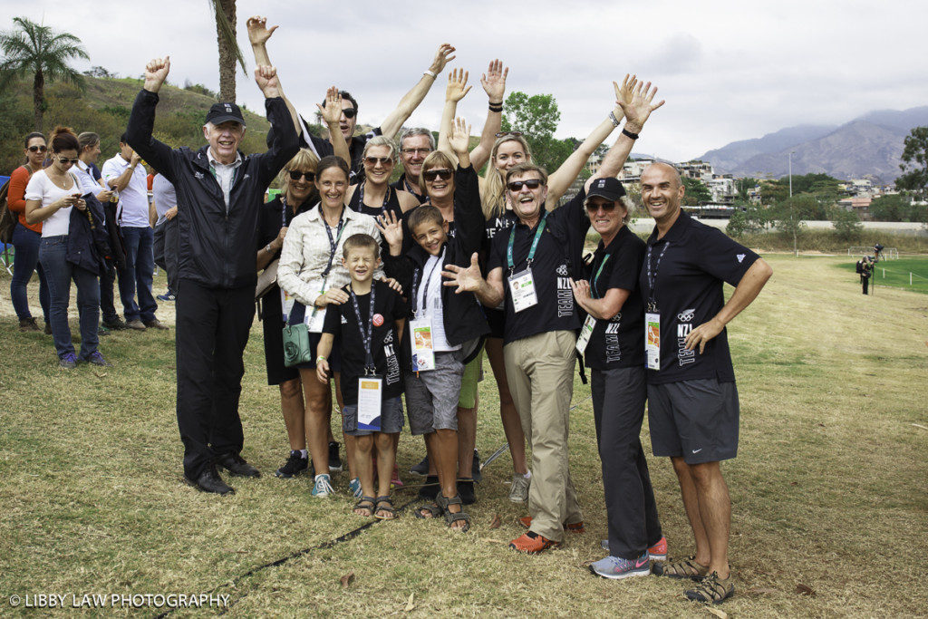 Right behind them! New Zealand team supporters (Image: Libby Law)