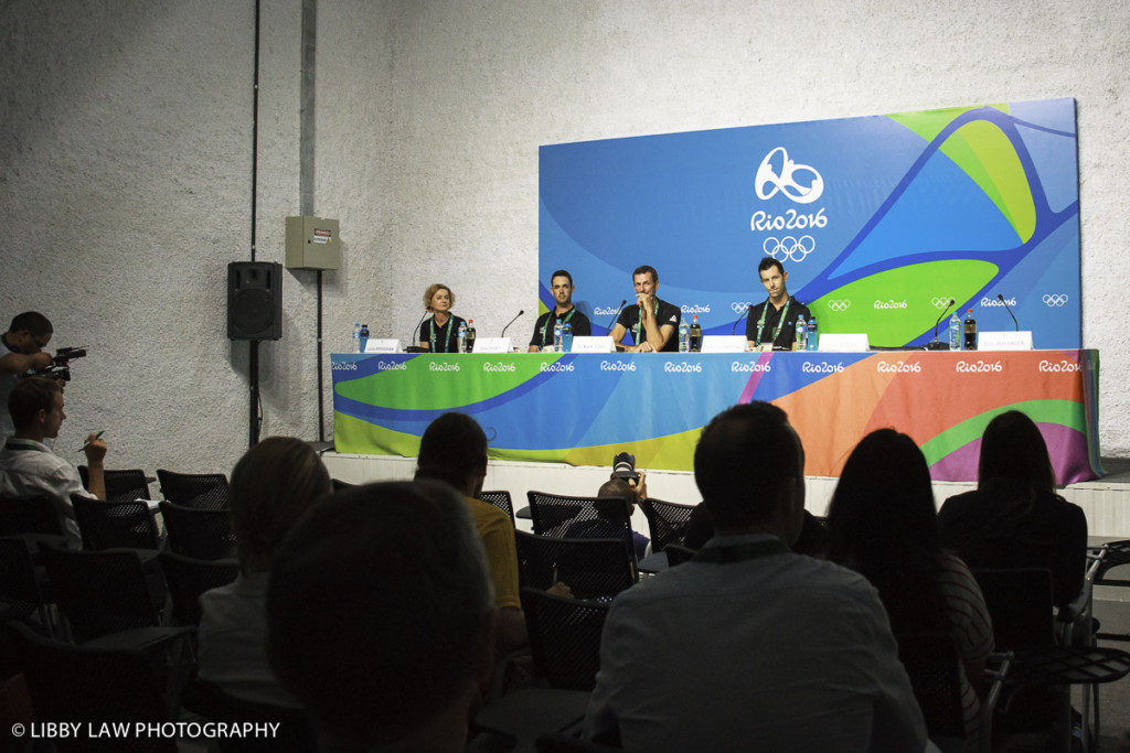 Team NZ Equestrian Press Conference with Julie Brougham, Jonathan Paget, Sir Mark Todd, Clarke Johnstone. 2016 Rio Olympic Games, Rio de Janeiro, Brasil (Wednesday 03 August) CREDIT: Libby Law COPYRIGHT: LIBBY LAW PHOTOGRAPHY