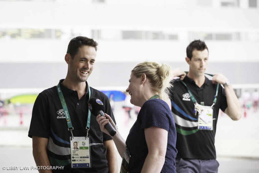 Jock speaks with Rikki Swannell from Radio Sport (Image: Libby Law)