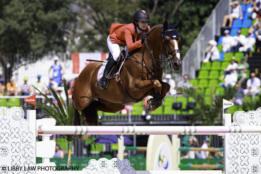 Lucy Davis rides Barron as part of the silver medal American team (Image: Libby Law)