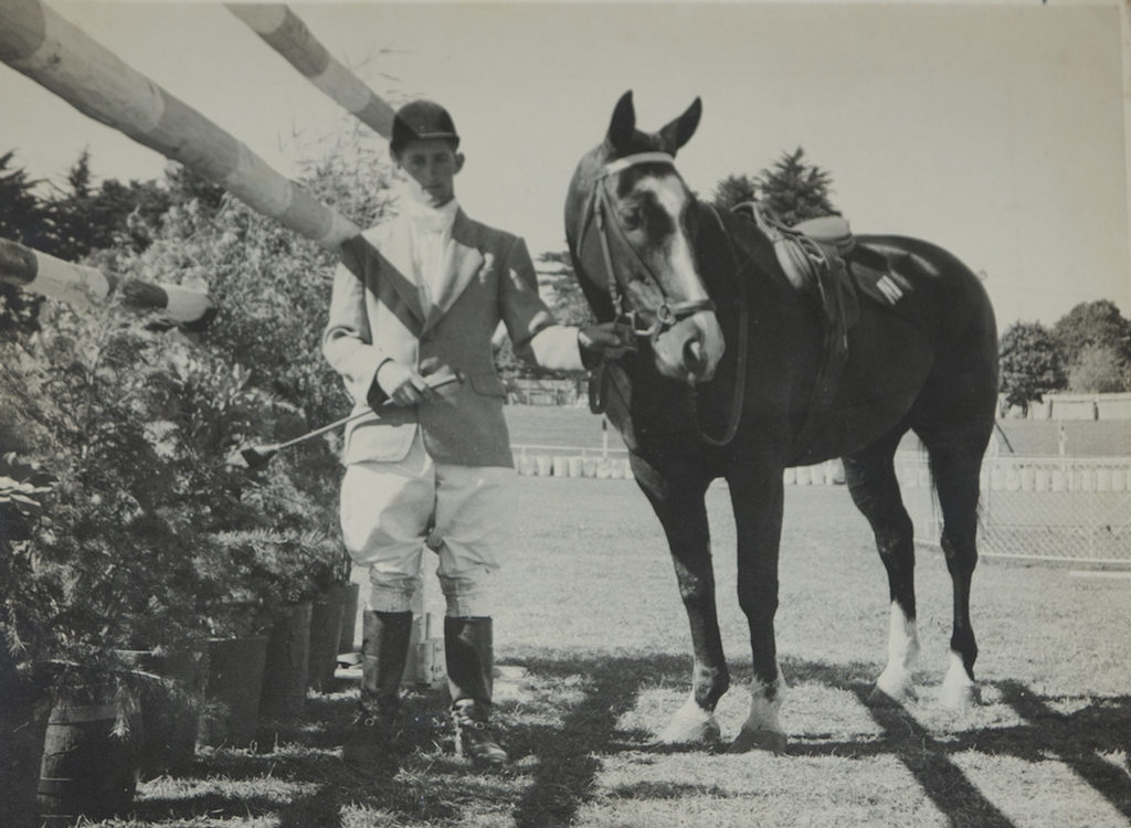 David with Telebrae, New Zealand's show jumper superstar of the 1960s, who was the first NZ horse to compete at an Olympics