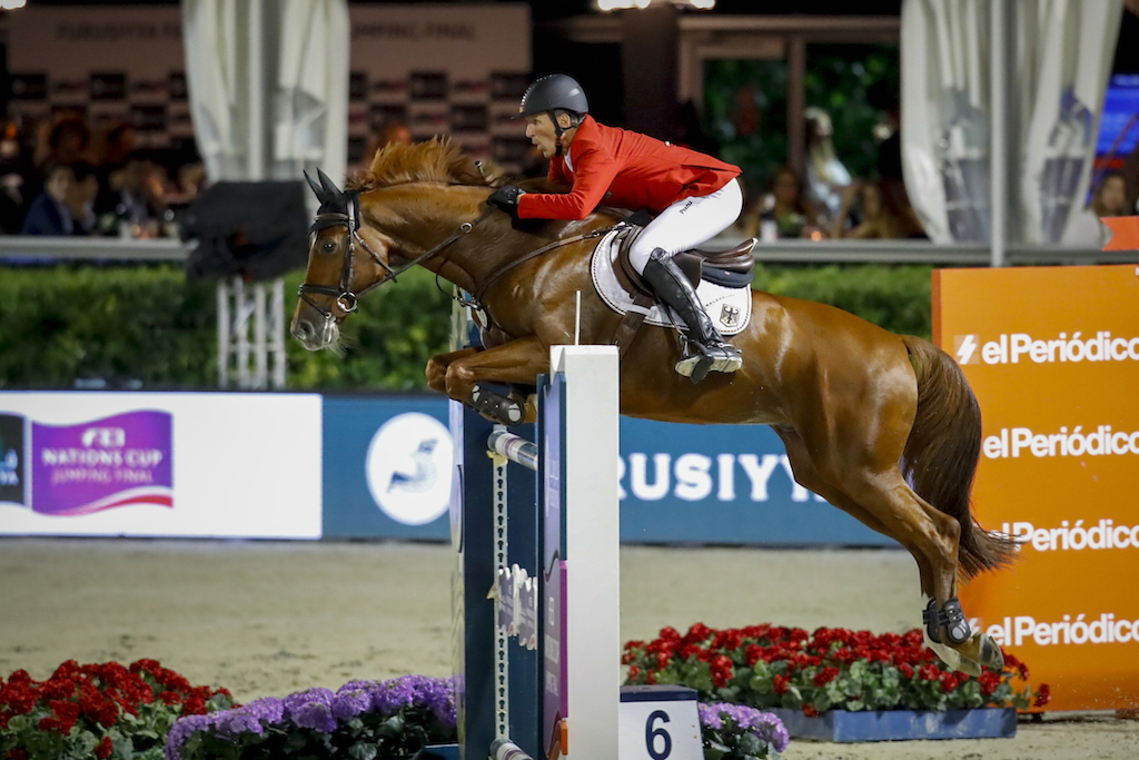 Beerbaum Ludger on Casello during their last team appearance for Germany at the Furusiyya FEI Nations Cup Jumping Final - Barcelona 2016 (Image: © Hippo Foto - Dirk Caremans) 