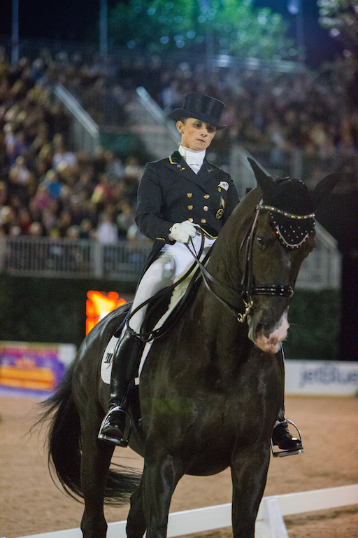 Judy Reynolds riding Vancouver K wins the CDI4* Grand Prix, presented by the Axel Johnson Group at the Rolex Central Park Horse Show, where Land Rover was the official vehicle sponsor on September 23, 2016 in New York City.