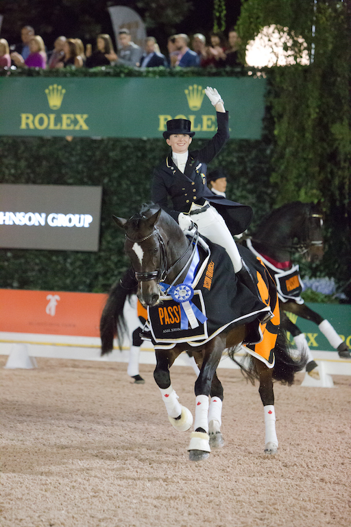 Judy Reynolds riding Vancouver K wins the CDI4* Grand Prix, presented by the Axel Johnson Group at the Rolex Central Park Horse Show