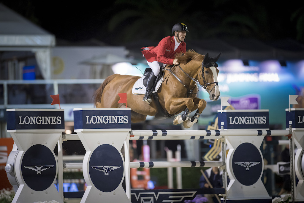 Marcus Ehning riding Pret A Tout - jumped a clear fast round to take the win for Germany. (Image: Richard Juilliart/FEI)