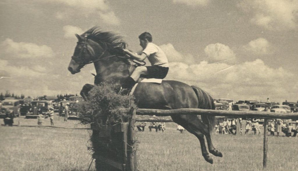 A 12-year-old David at the 1948 Waerenga Sports, on Lady Sue