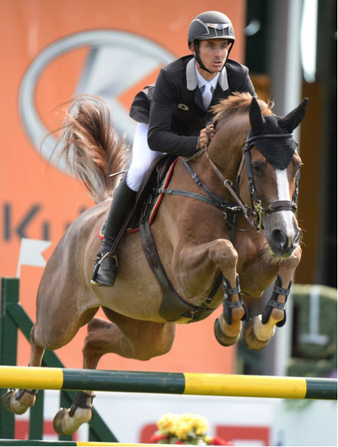 Steve Gerdaut at Spruce Meadows with Albfuehren’s Happiness (Image: Spruce Meadows Media Services)