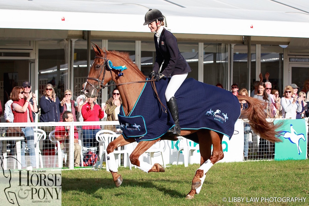 Willa Newton on Caja 20 wins the CIC3* for 8 and 9 year olds at Blenheim (Image: Libby Law) 