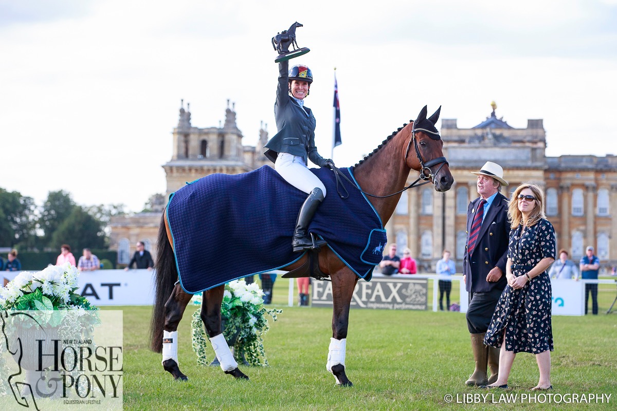 Bettina Hoy pretty delighted to win the CCI3* class on Seigneur Medicott (Image: Libby Law) 