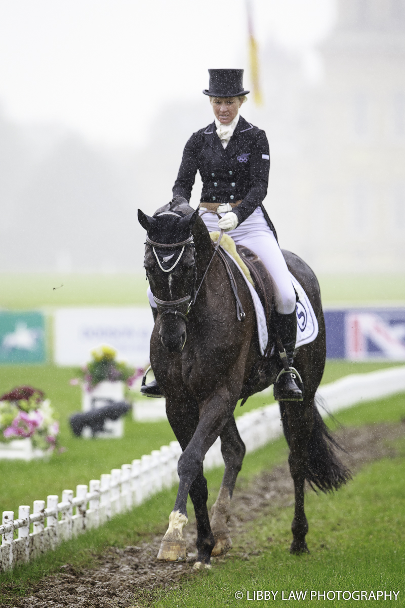 Jonelle Price rides Cloud Dancer during the ERM CIC3* Dressage at the 2016 Blenheim Palace International Horse Trial (Image: Libby Law)