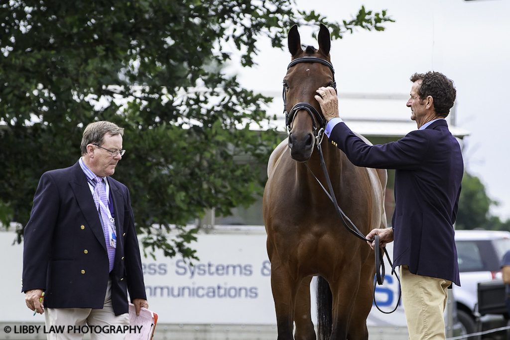 Sir Mark Todd with Obos Colombus during the CCI3* First Horse Inspection at the 2016 Blenheim Palace International Horse Trial. (Image: Libby Law)