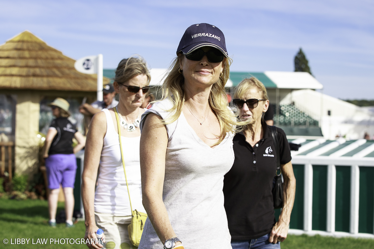 Team NZ owners/supporters Lucy Sangster and Di Brunsden with ESNZ HP Dressage Coach Isobel Wessels: (Image: Libby Law)