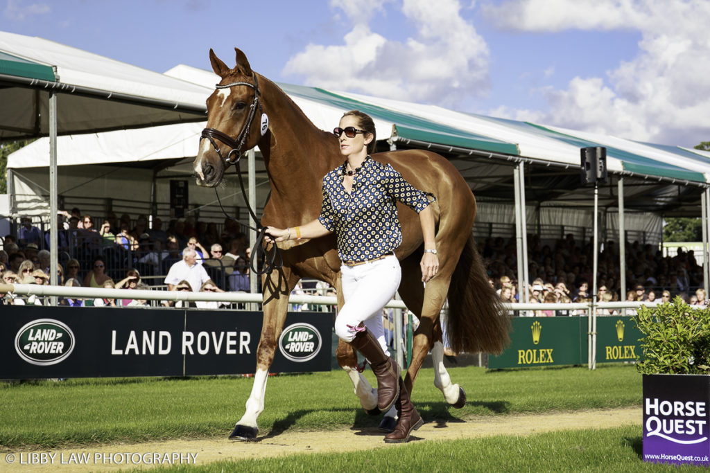 NZL-Caroline Powell with Onwards and Upwards during the CCI4* First Horse Inspection at the 2016 Land Rover Burghley Horse Trials. Wednesday 31 August. Copyright Photo: Libby Law Photography