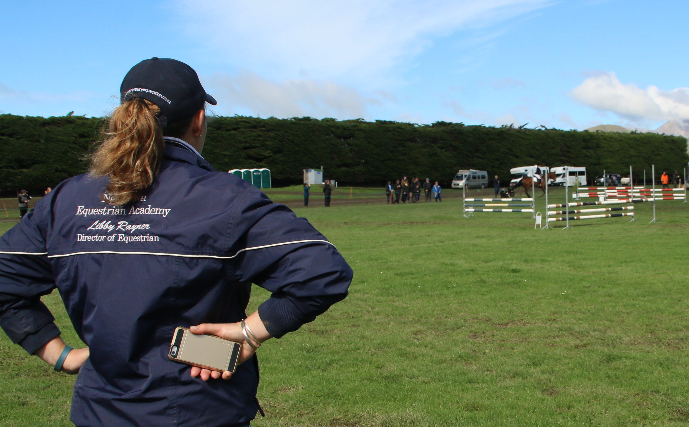 Libby Rayner watching Laura Hare on Yandina showjump