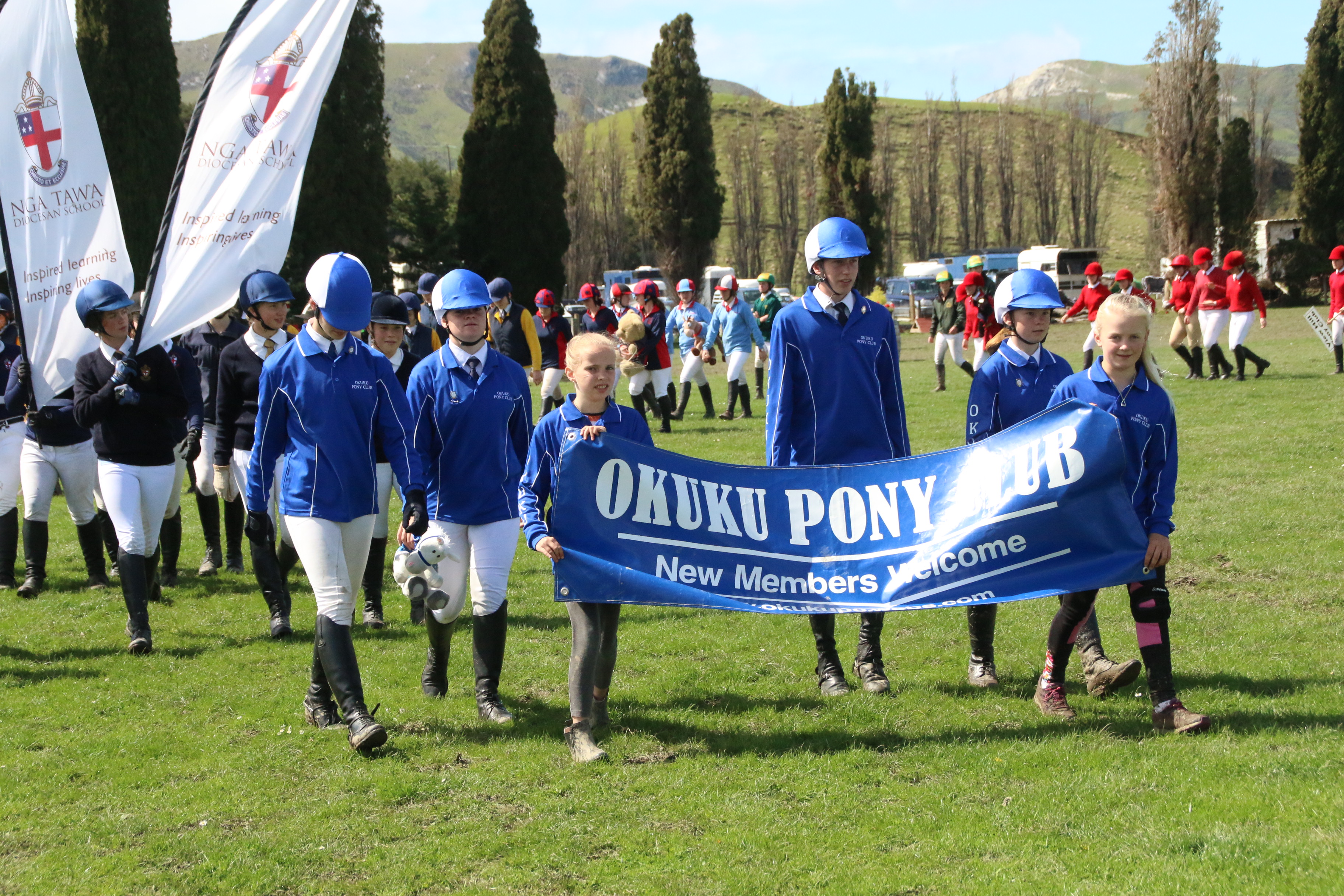 Okuku Pony Club marching proudly into the prize giving