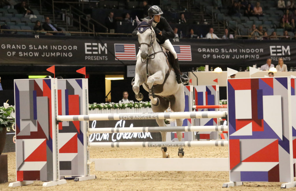 during the Longines Masters Los Angeles event on October 2, 2016 in Long Beach, California