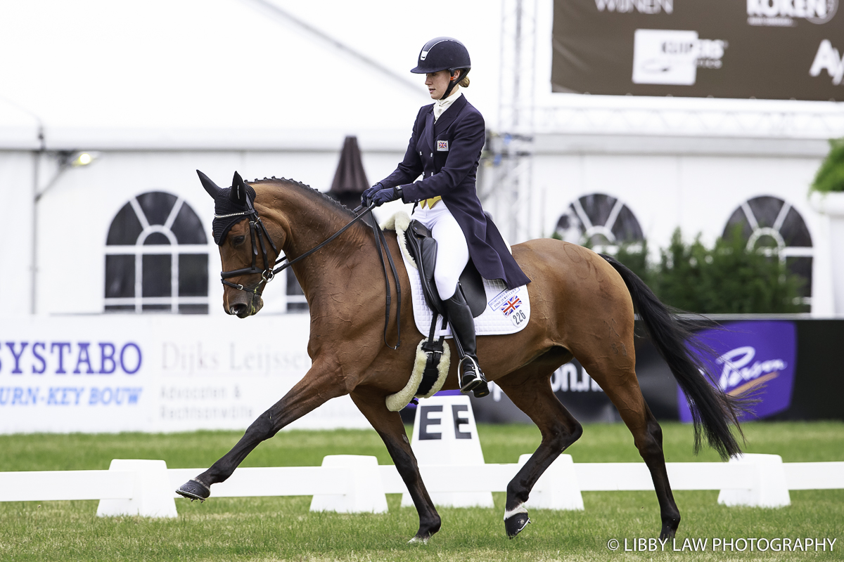 Britain's Isabella Innes Ker on Carolyn have taken the lead after the first day of dressage at Boekelo. (Image: Libby Law)