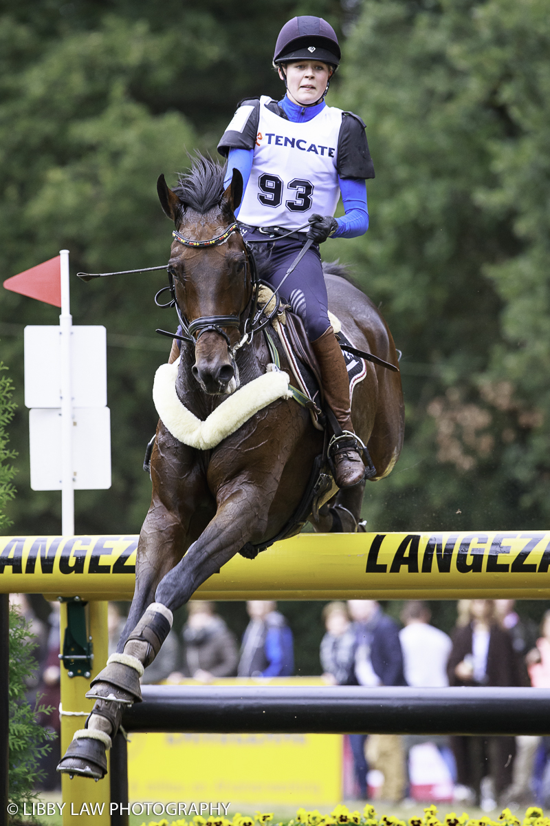 Stephanie Böhe from Germany on Haytom leads after the cross country (Image: Libby Law Photography)