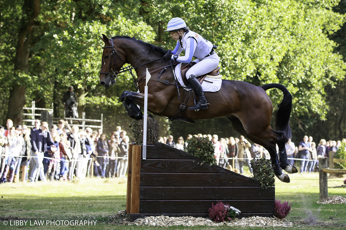 Megan Heath and Camelot looking good on their way to a clear round with 11.6 time faults. (Image: Libby Law Photography)