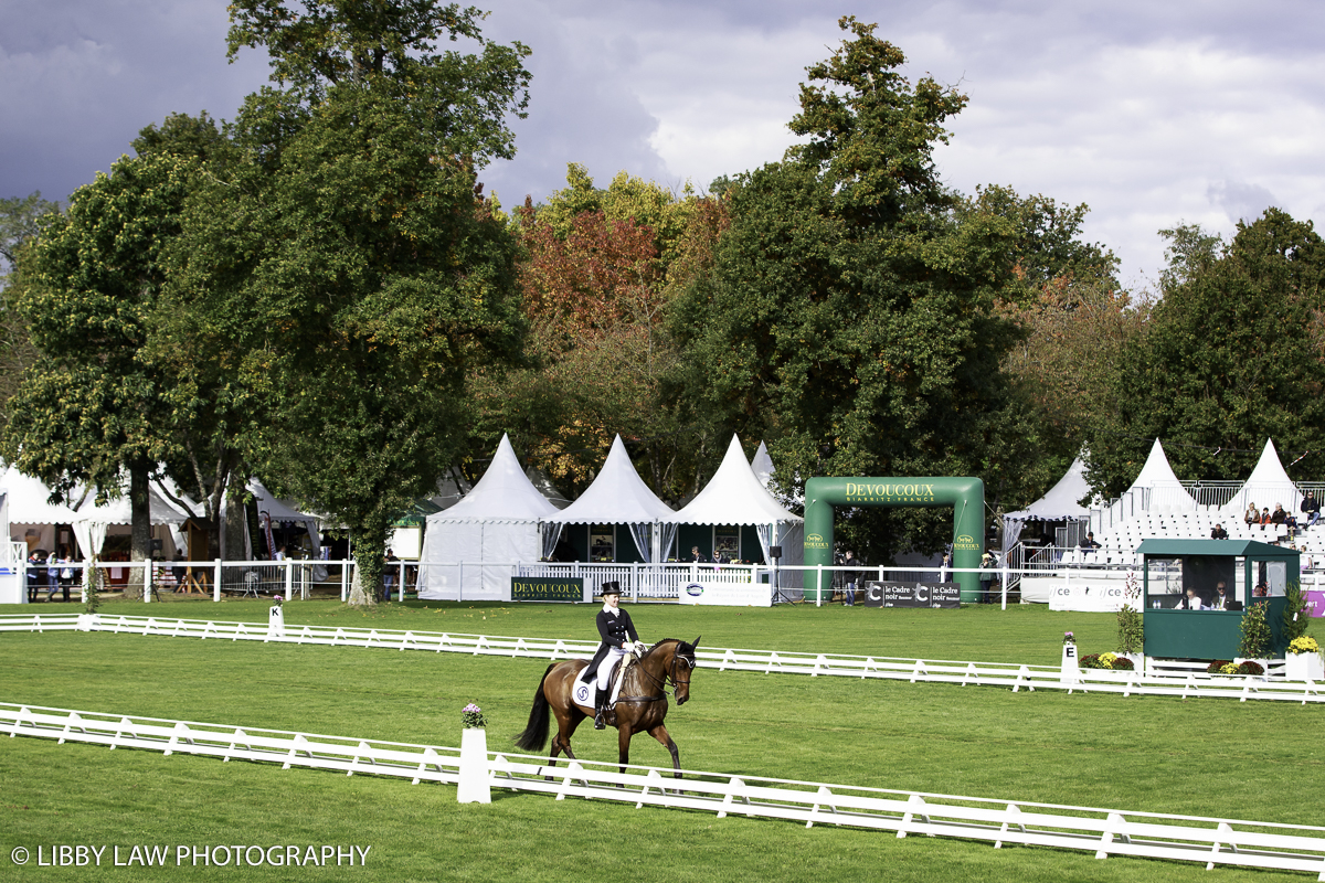 Jonelle Price and OBOS Impressive looking good against the autumn backdrop (Image: Libby Law Photography)