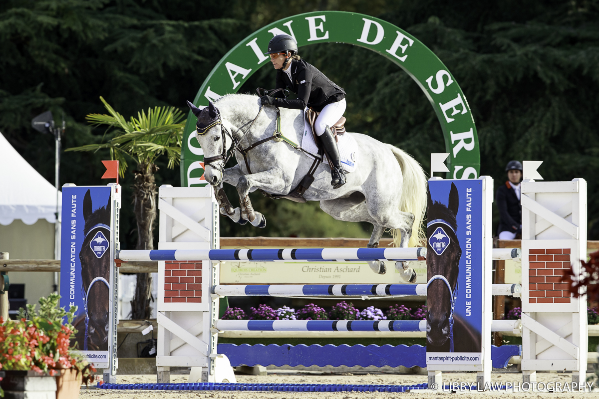 Caroline Powell on Chance Encounter produce a clear round in the CIC2* Showjumping (Image: Libby Law)