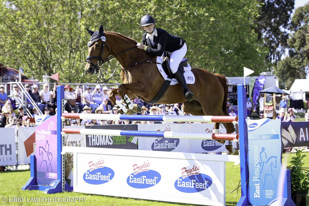 A perfect showjumping round capped off a great performance by Hazel Shannon and Clifford. (Image: Libby Law Photography)